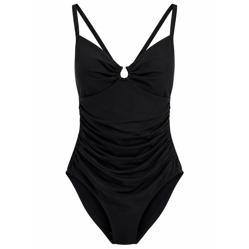 Shapellx Smart Sculpt™ U-Ring Cut Out Shaping Swimsuit NWT XL Black Slimming